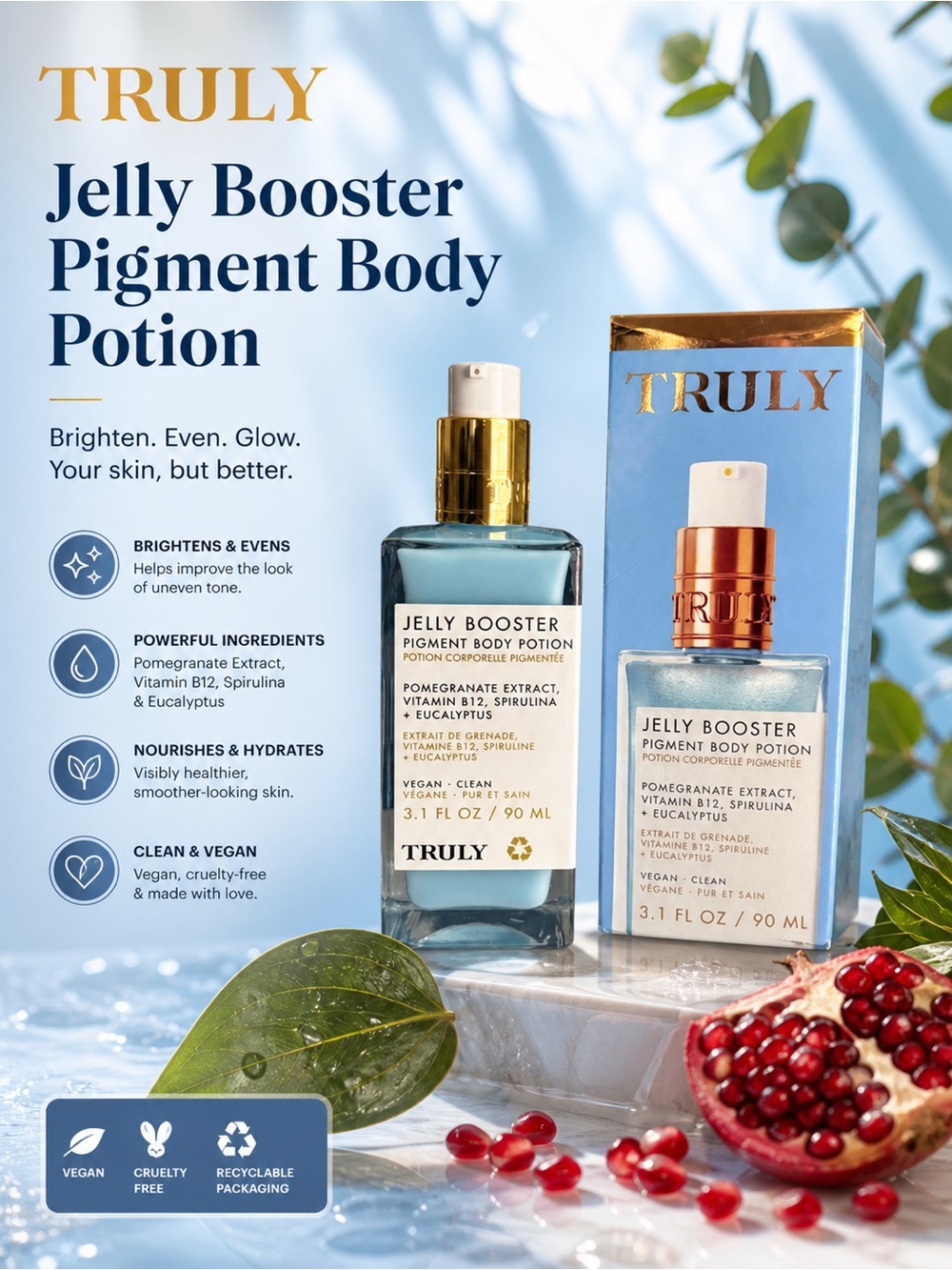 NIB! Truly Jelly Booster Pigment Body Potion 90ml